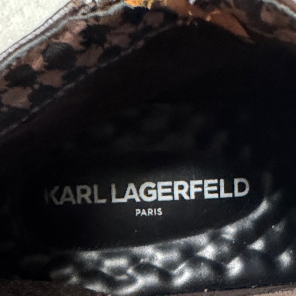 Men’s Karl Lagerfeld Leather Chelsea Cognac Brown Boots Size 10.5M - Picture 11 of 16